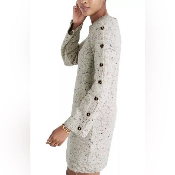 Madewell Donegal button sleeve sweater dress - size medium - Picture 4 of 9